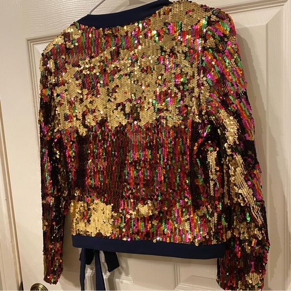 Boohoo Sequin Wrap Top - Picture 2 of 3